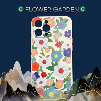 Ốp iPhone Silicon - Mẫu Flower Garden